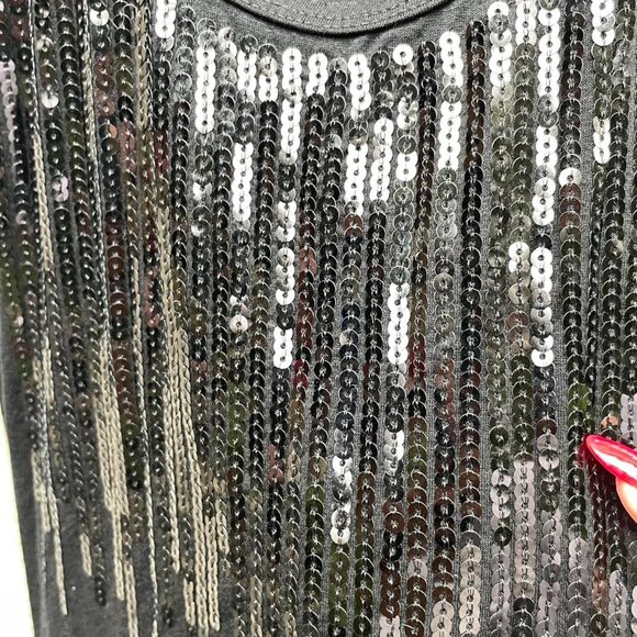 Black Sequin Tank Top - Picture 2 of 6
